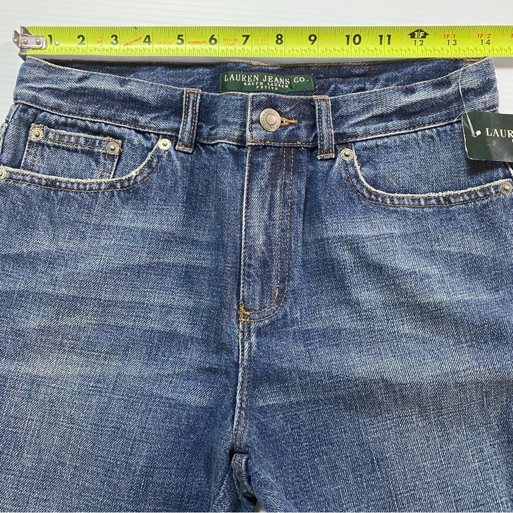 ⭐️HP⭐️ NEW Petite RALPH LAUREN INDIGO GROTTO PAISLEY SCROLL DESIGNER JEANS 2P - Picture 6 of 12